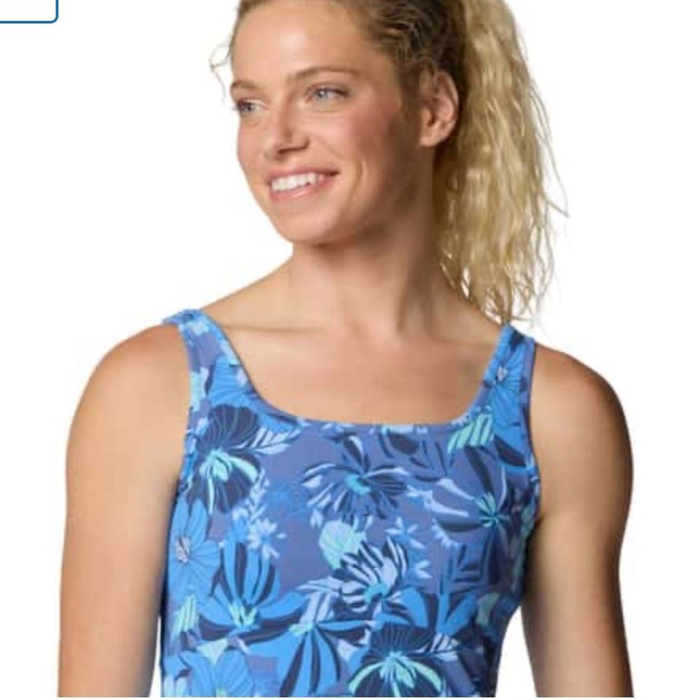 Columbia Blue Floral Tank Mini Dress - Picture 4 of 14